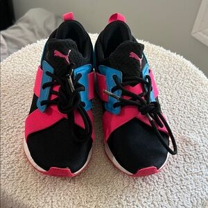 Puma Kids Sneakers - Black, Pink, and Blue